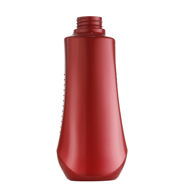 Bouteille faite sur commande colorée vide en gros de soins de la peau du PE 450ml de la taille 20/410 de cou de bouteille en plastique rouge de lotion